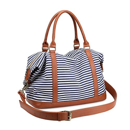 Bolsa de lona a rayas Losmile para el fin de semana