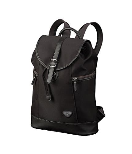 Mochila buena, chic y de buena calidad, de poliéster y cuero de grano entero.