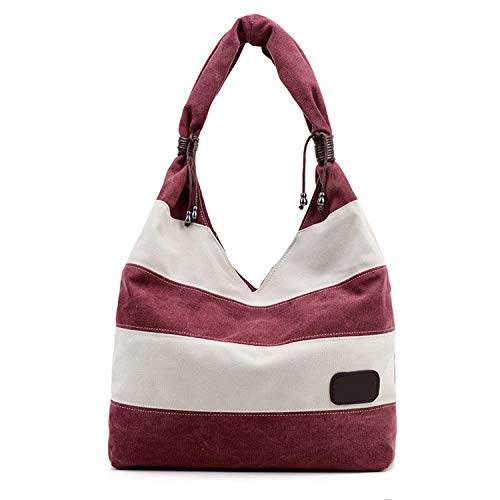 Bolsa a rayas Road & Cool en lona roja y blanca burdeos