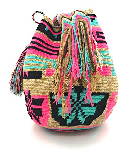 Bolsa de bromas Wayuu hecha a mano con motivos tribales originales