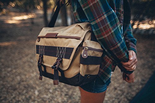 Bolsa de hombro Bolsa de mensajería Bolsa de la cámara en lona beige Lona Vanguard