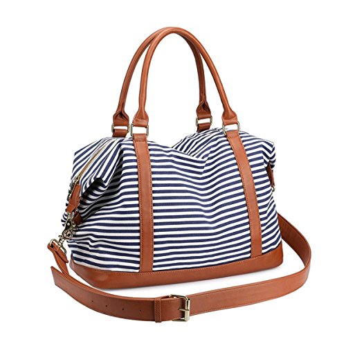 Bolsa de lona a rayas Losmile para el fin de semana