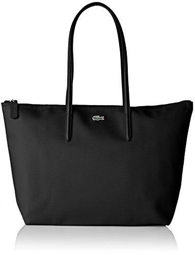 Bolsa de lona de PVC negro Lacoste para mujeres