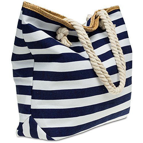 Bolsa de playa marina con asas de cuerda