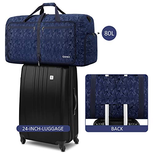 Bolsa de viaje de camuflaje azul con lazos de equipaje hechos de tela impermeable