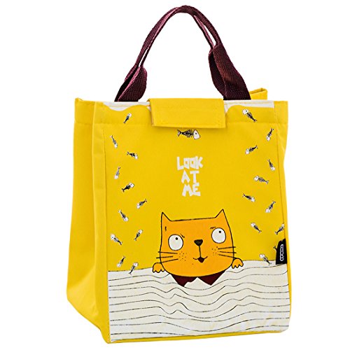 Bolsa isotérmica de lona para niños con gato pequeño