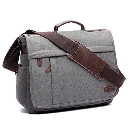 Bolso de hombro computadora lona lona lona gris claro