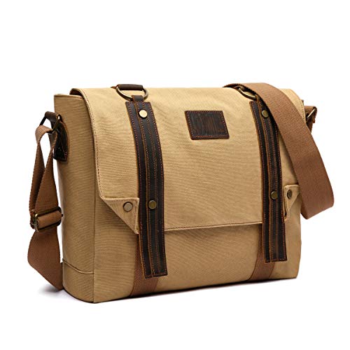 bolso mensajero lona mensajera lona beige