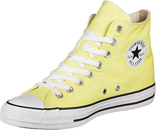 Iconic Converses Chuck Taylor Lemon Yellow Canvas Sneakers and Bass