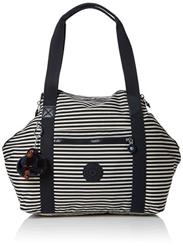 Kipling Fine Stripe Urban Stripe Black White Shoulder Bag