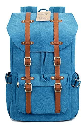 La gran mochila de lona azul de Evervanz