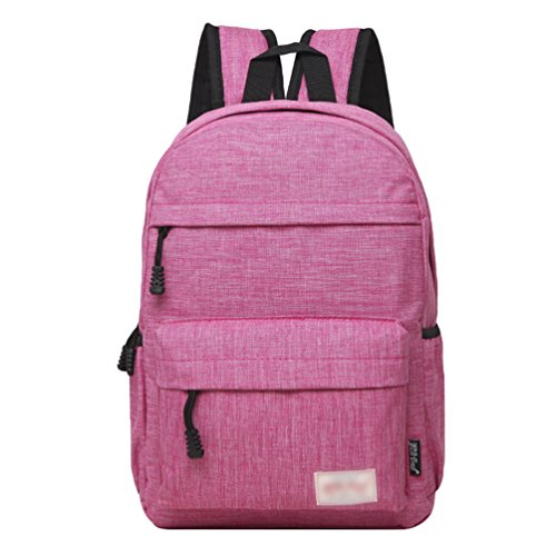 La mochila de lona rosa de la universidad