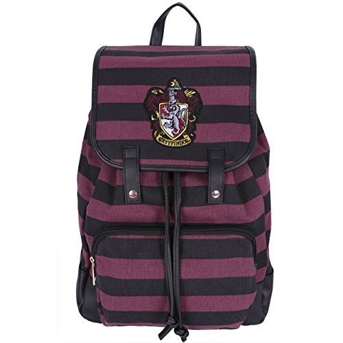 Mochila a rayas negro y burdeos de Harry Potter