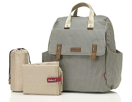 Mochila cambiadora a rayas para un look fresco de mamá... Firmado Babymel