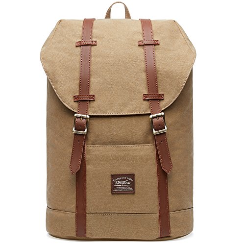 mochila de lona marrón