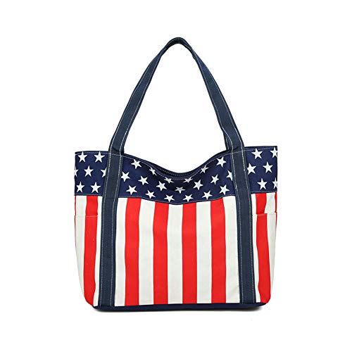 Original bolso de rayas rojas con estrellas de estilo de la bandera americana