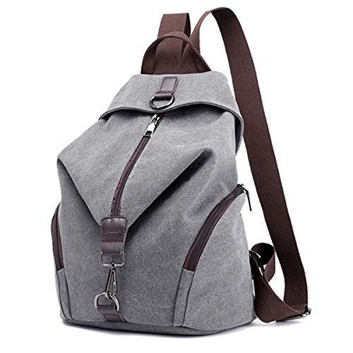 pequeña mochila de lona gris