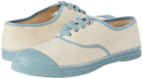 Zapatillas Bensimon con look retro vintage en lona blanca y azul