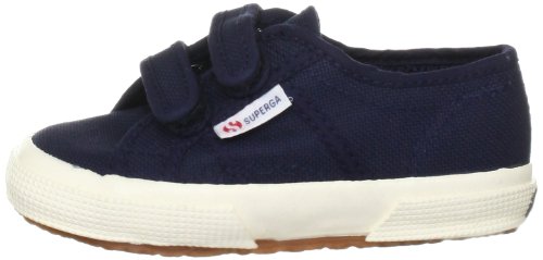 Zapatillas de lona azul marino Superga con plataforma para niños pequeños.