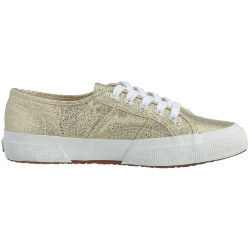 Zapatillas de lona doradas Superga informales y elegantes con plataforma