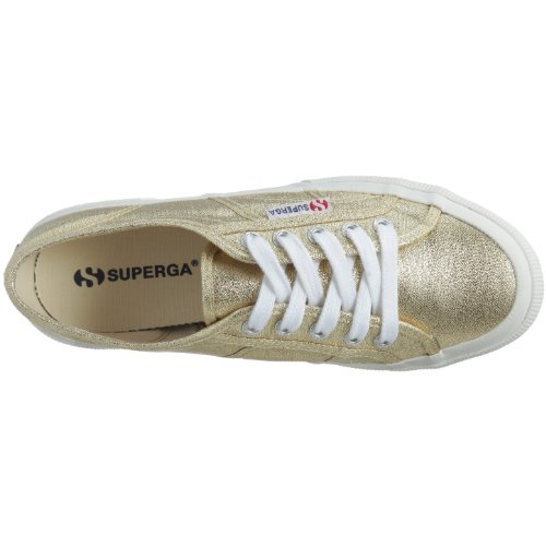 Zapatillas de lona doradas Superga informales y elegantes con plataforma