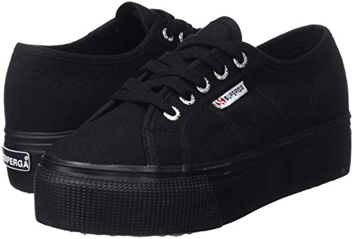 Zapatillas de lona negra casual Superga con forma extraplana