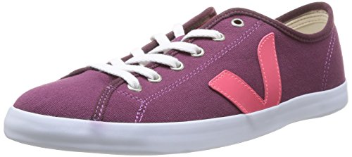 Zapatillas de lona Veja rosa y púrpura para mujeres